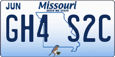 MO license plate GH4S2C