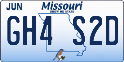 MO license plate GH4S2D