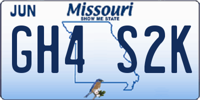 MO license plate GH4S2K