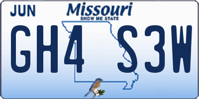 MO license plate GH4S3W