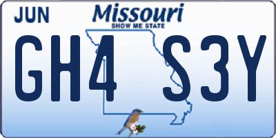MO license plate GH4S3Y