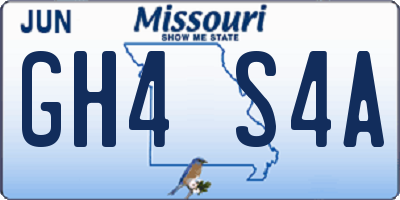 MO license plate GH4S4A