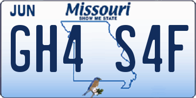 MO license plate GH4S4F