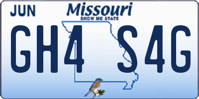 MO license plate GH4S4G