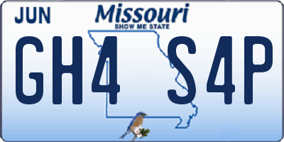 MO license plate GH4S4P