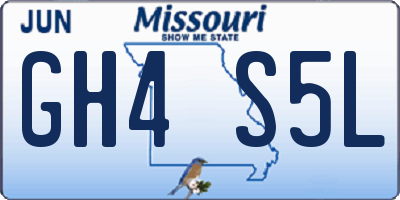 MO license plate GH4S5L