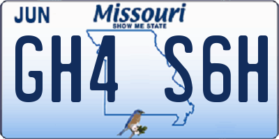 MO license plate GH4S6H