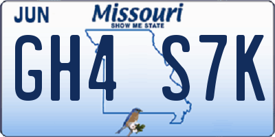 MO license plate GH4S7K