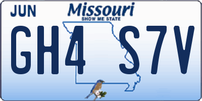 MO license plate GH4S7V