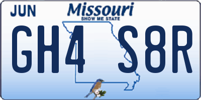 MO license plate GH4S8R