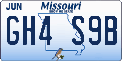 MO license plate GH4S9B