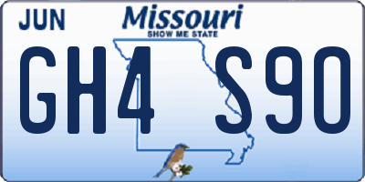 MO license plate GH4S9O