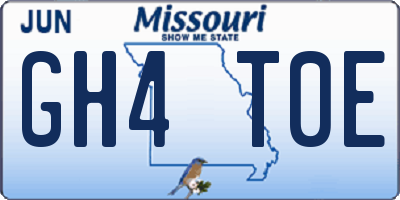 MO license plate GH4T0E