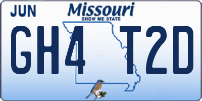 MO license plate GH4T2D