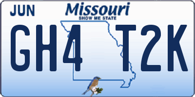 MO license plate GH4T2K