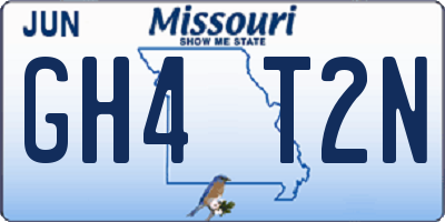 MO license plate GH4T2N