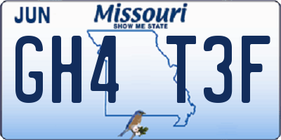MO license plate GH4T3F