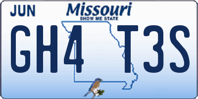 MO license plate GH4T3S