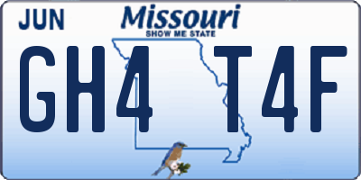 MO license plate GH4T4F