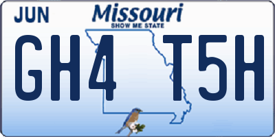 MO license plate GH4T5H