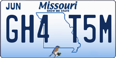 MO license plate GH4T5M