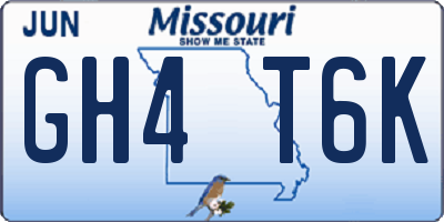 MO license plate GH4T6K