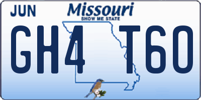 MO license plate GH4T6O