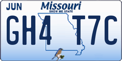 MO license plate GH4T7C