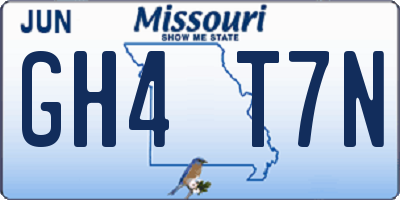MO license plate GH4T7N