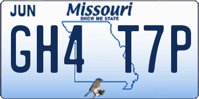 MO license plate GH4T7P