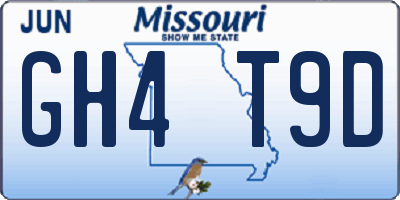 MO license plate GH4T9D