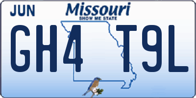 MO license plate GH4T9L