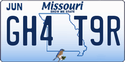 MO license plate GH4T9R
