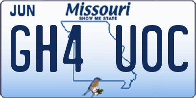 MO license plate GH4U0C