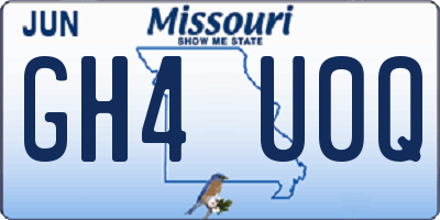 MO license plate GH4U0Q