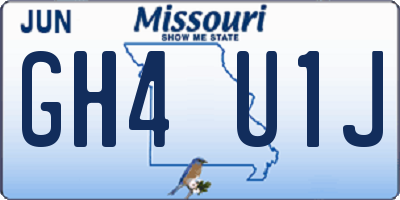 MO license plate GH4U1J