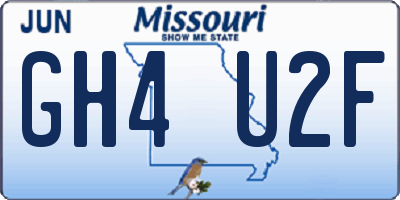 MO license plate GH4U2F