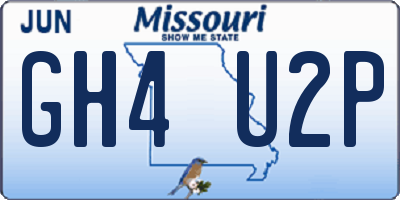 MO license plate GH4U2P