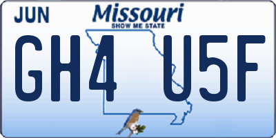 MO license plate GH4U5F