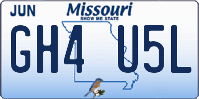 MO license plate GH4U5L