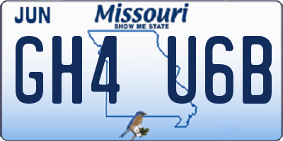MO license plate GH4U6B