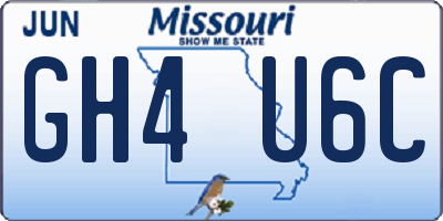MO license plate GH4U6C