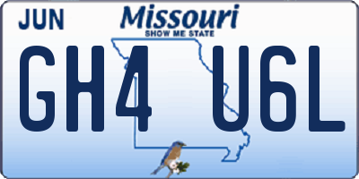 MO license plate GH4U6L