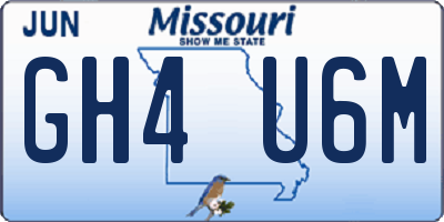 MO license plate GH4U6M