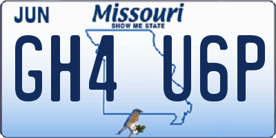 MO license plate GH4U6P