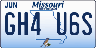 MO license plate GH4U6S