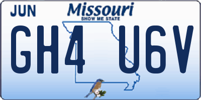 MO license plate GH4U6V