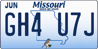 MO license plate GH4U7J