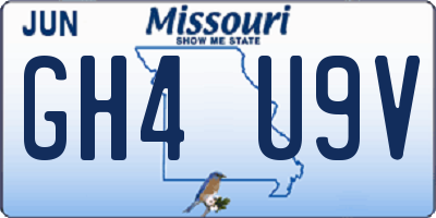 MO license plate GH4U9V