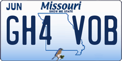 MO license plate GH4V0B